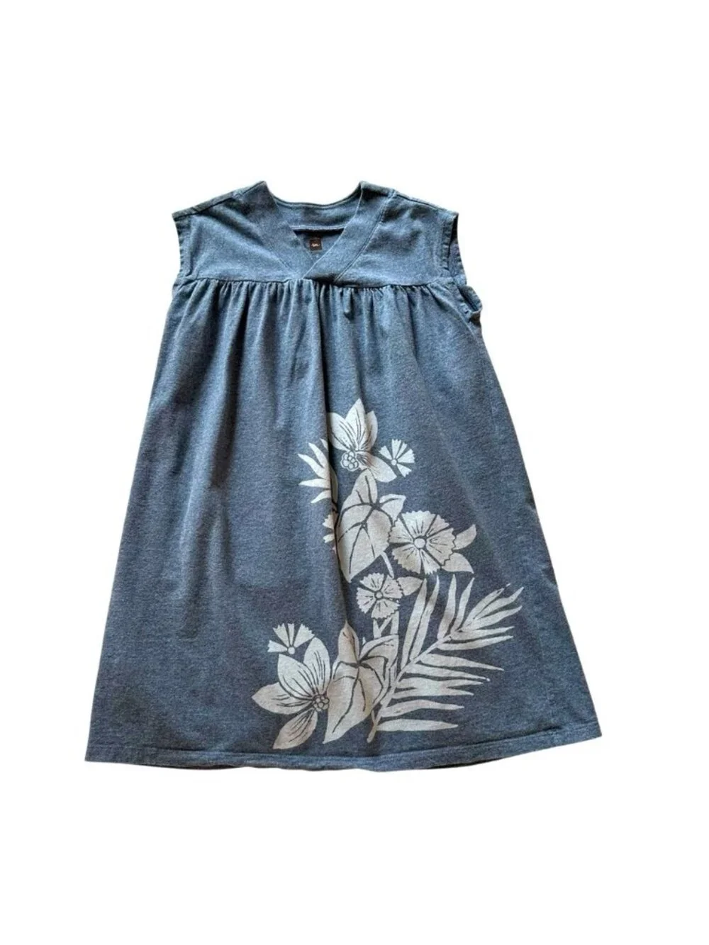 Tea Collection | Little Girl Blue & White Floral Print Dress Size 6
